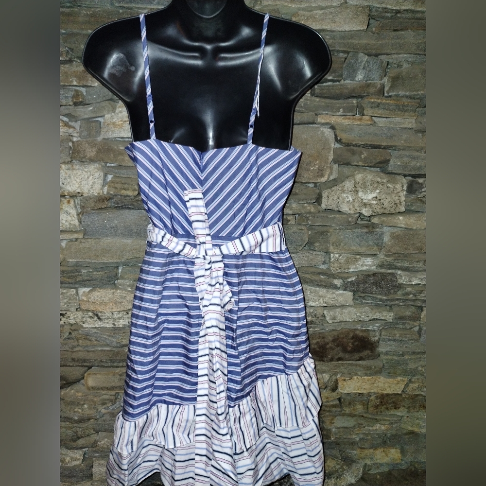 Parker Blue and White Striped Mini Dress, Great Condition, Tie Waist Size 0 - Picture 5 of 10